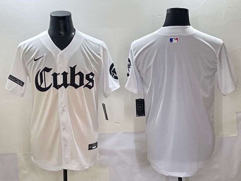 Men 2025 Chicago Cubs Blank White Five generations Joint Name Nike MLB Jersey style 3